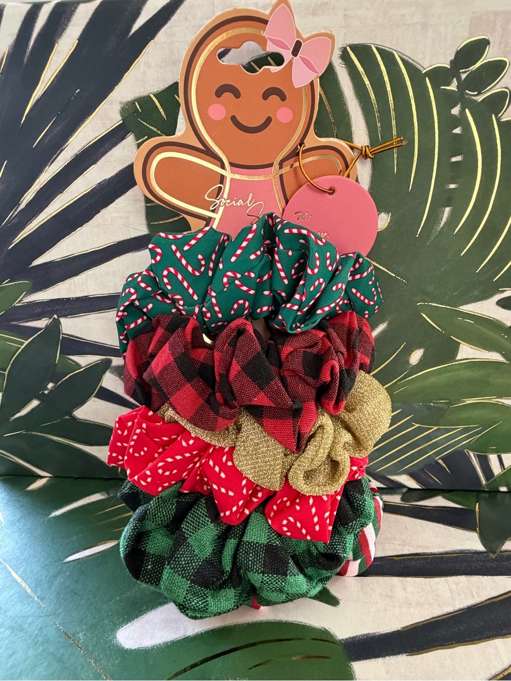 Social Standard Ginger Christmas Holiday Scrunchie Set of 6